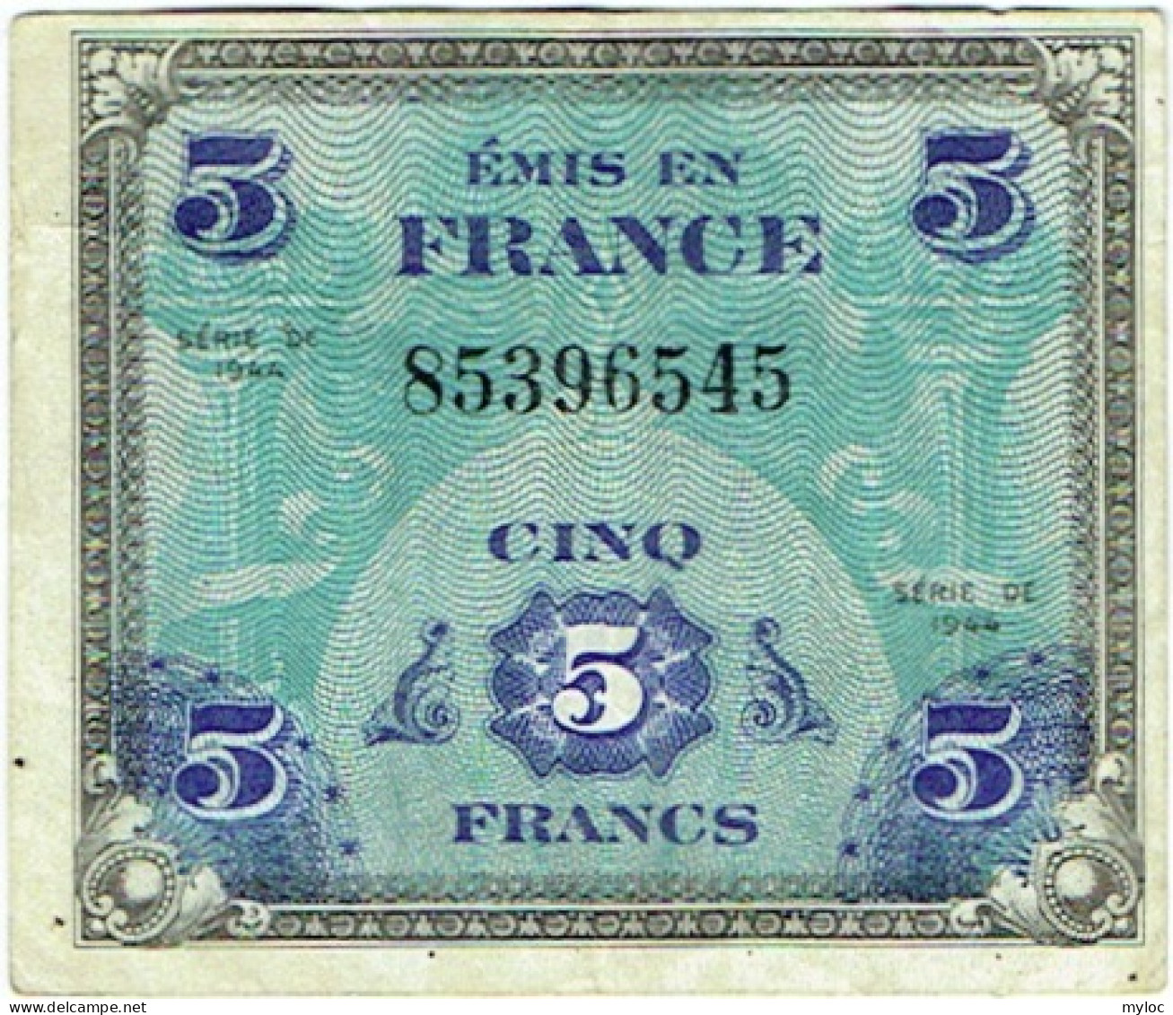 Billet. France. Cinq (5) Francs. Série De 1944. - 1944 Flagge/Frankreich