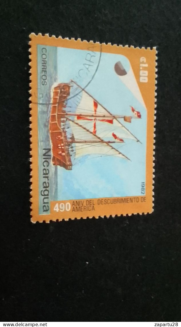 NİARAGUA-1970-80     1.00   CORD  DAMGALI - Nicaragua