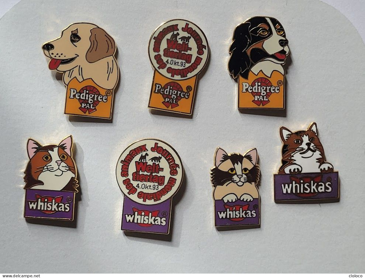 PINS PIN ALIMENTAIRE ALIMENTS CHIENS CHATS WHISKAS PEDIGREE PAL COLLECTION 7 PINS EGF - Alimentation