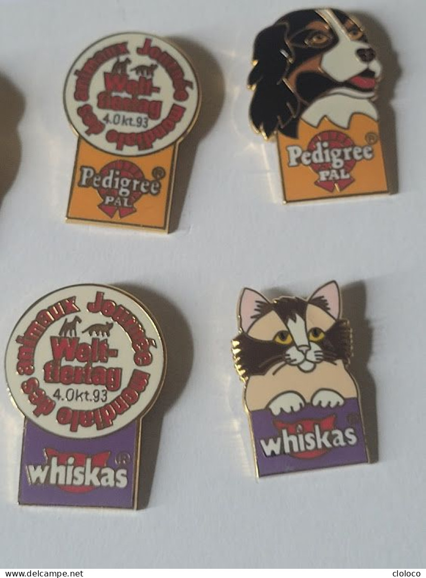 PINS PIN ALIMENTAIRE ALIMENTS CHIENS CHATS WHISKAS PEDIGREE PAL COLLECTION 7 PINS EGF - Alimentation