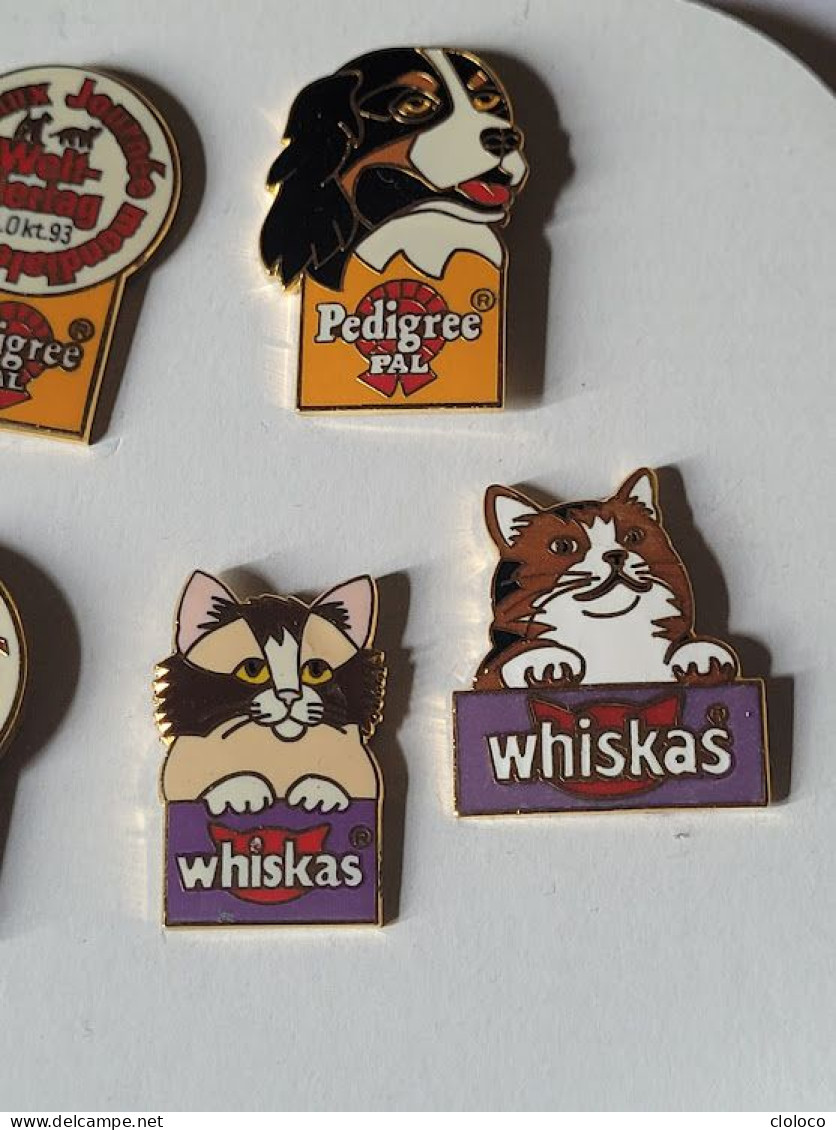 PINS PIN ALIMENTAIRE ALIMENTS CHIENS CHATS WHISKAS PEDIGREE PAL COLLECTION 7 PINS EGF - Alimentation