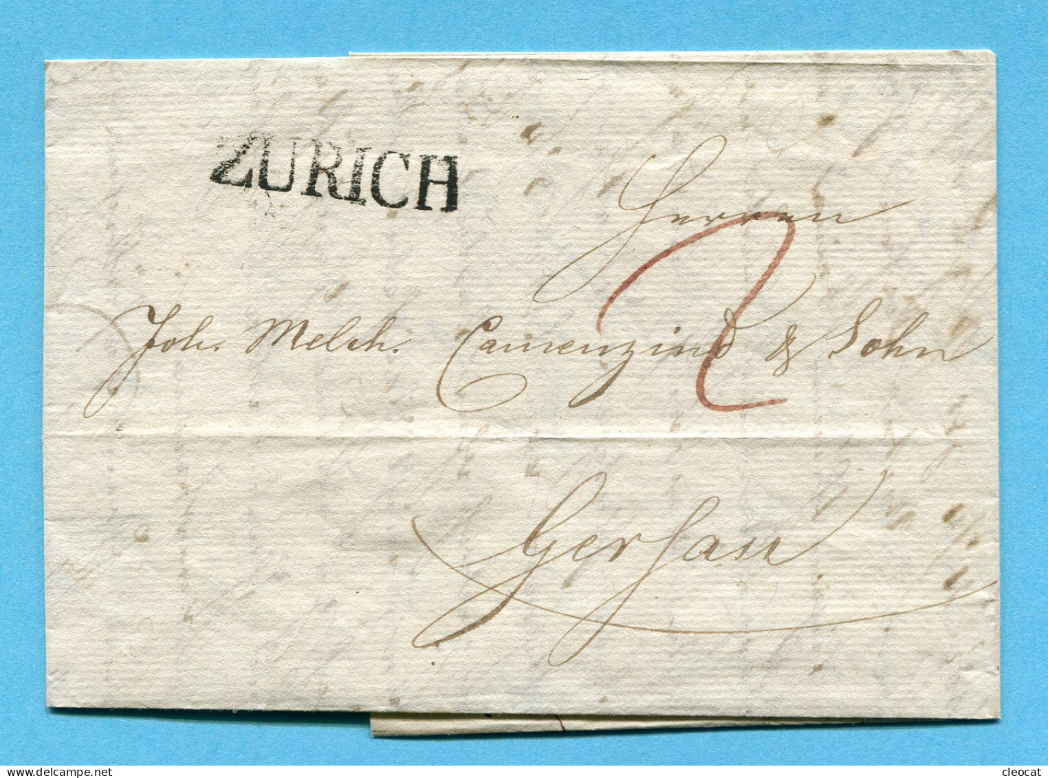 Faltbrief Von Zurich Nach Gersau 1824 - ...-1845 Voorlopers