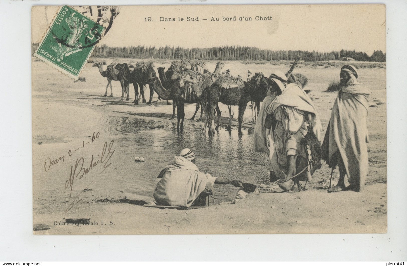 AFRIQUE - ALGERIE - Dans Le Sud - Au Bord D'un Chott - Hombres