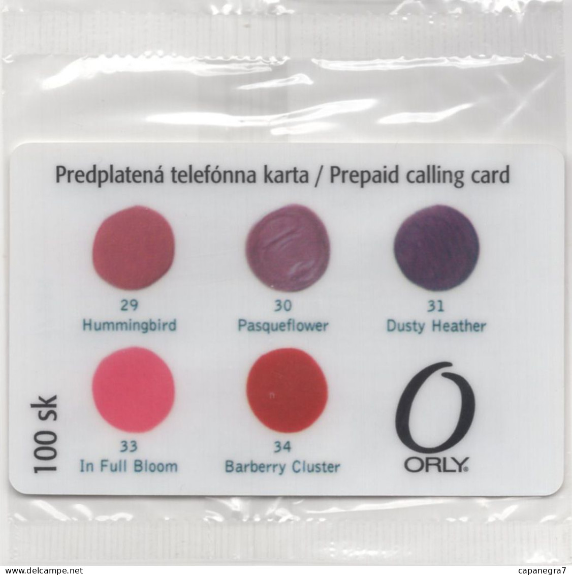 Cosmetic ORLY, Remote Memory, Prepaid Calling Card, 100 Sk., 500 Pc., GlobalIPhone, Slovakia, Mint, Packed - Slovakia