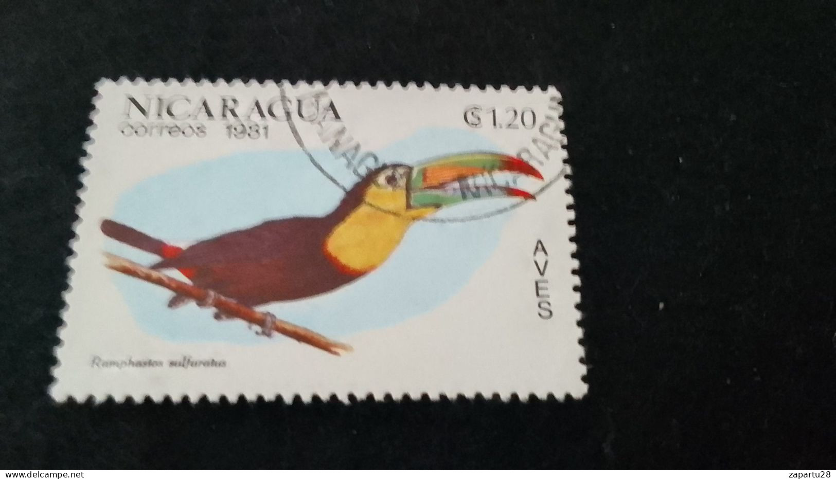 NİARAGUA-1970-80     1.20   CORD  DAMGALI - Nicaragua