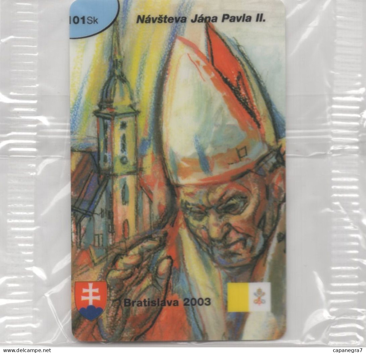 Ope John Paulu II. - Bratislava 2003, Remote Memory, Prepaid Calling Card, 101 Sk., 1.250 Pc., GlobalIPhone, Slovakia, M - Slovaquie