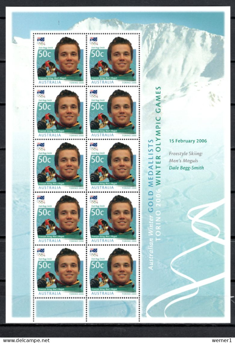 Australia 2006 Olympic Games Turin Torino, Gold Medalist Sheetlet MNH - Inverno2006: Torino