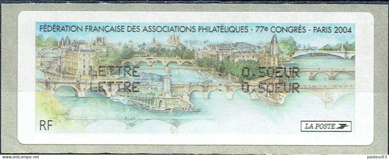 574 LISA Salon Du Timbre Paris 2004 77ème Congrès Lettre Verte - 2010-... Illustrated Franking Labels