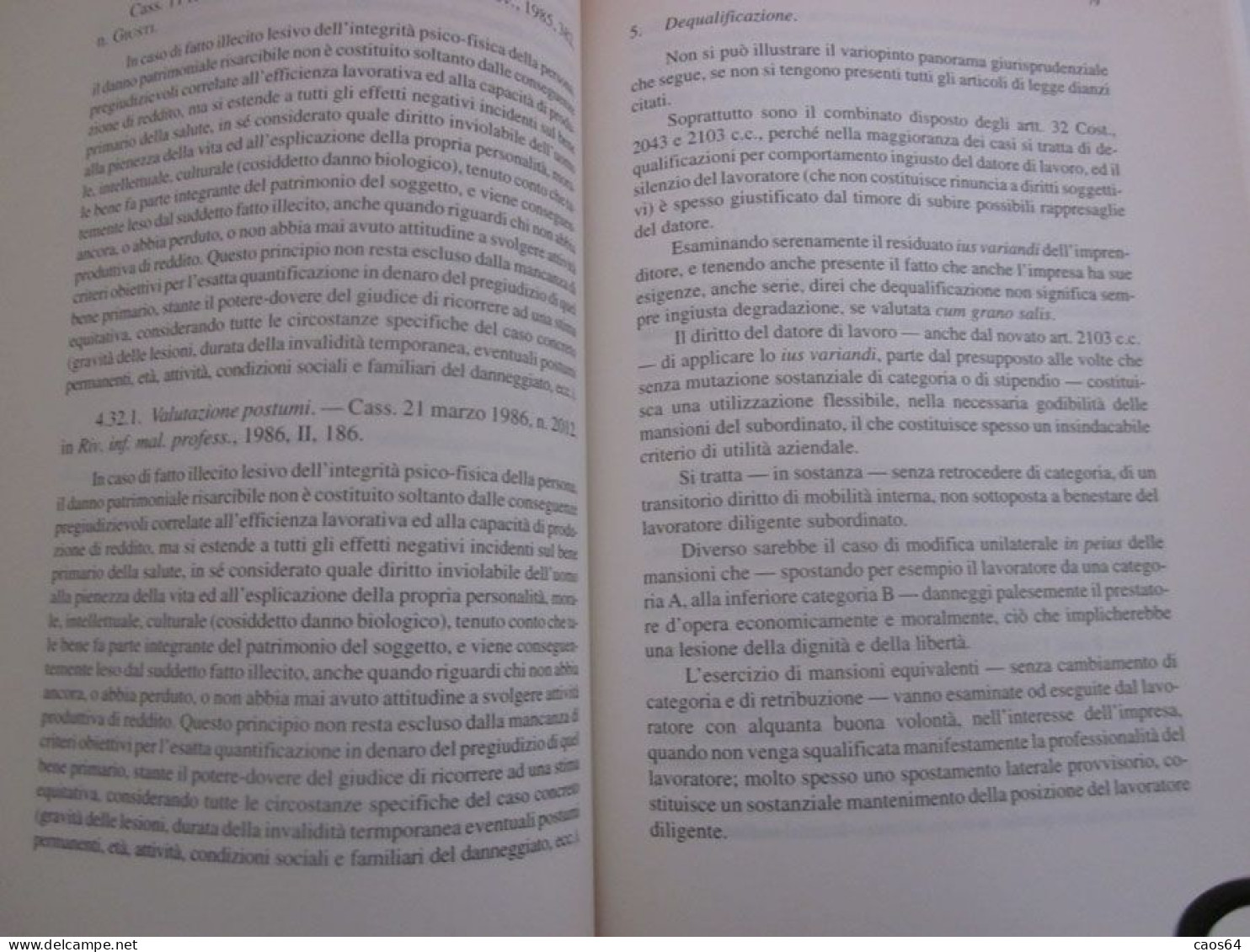 Danno Biologico Nel Rapporto Di Lavoro Loris Bonaretti Giuffrè 1996 - Diritto Ed Economia