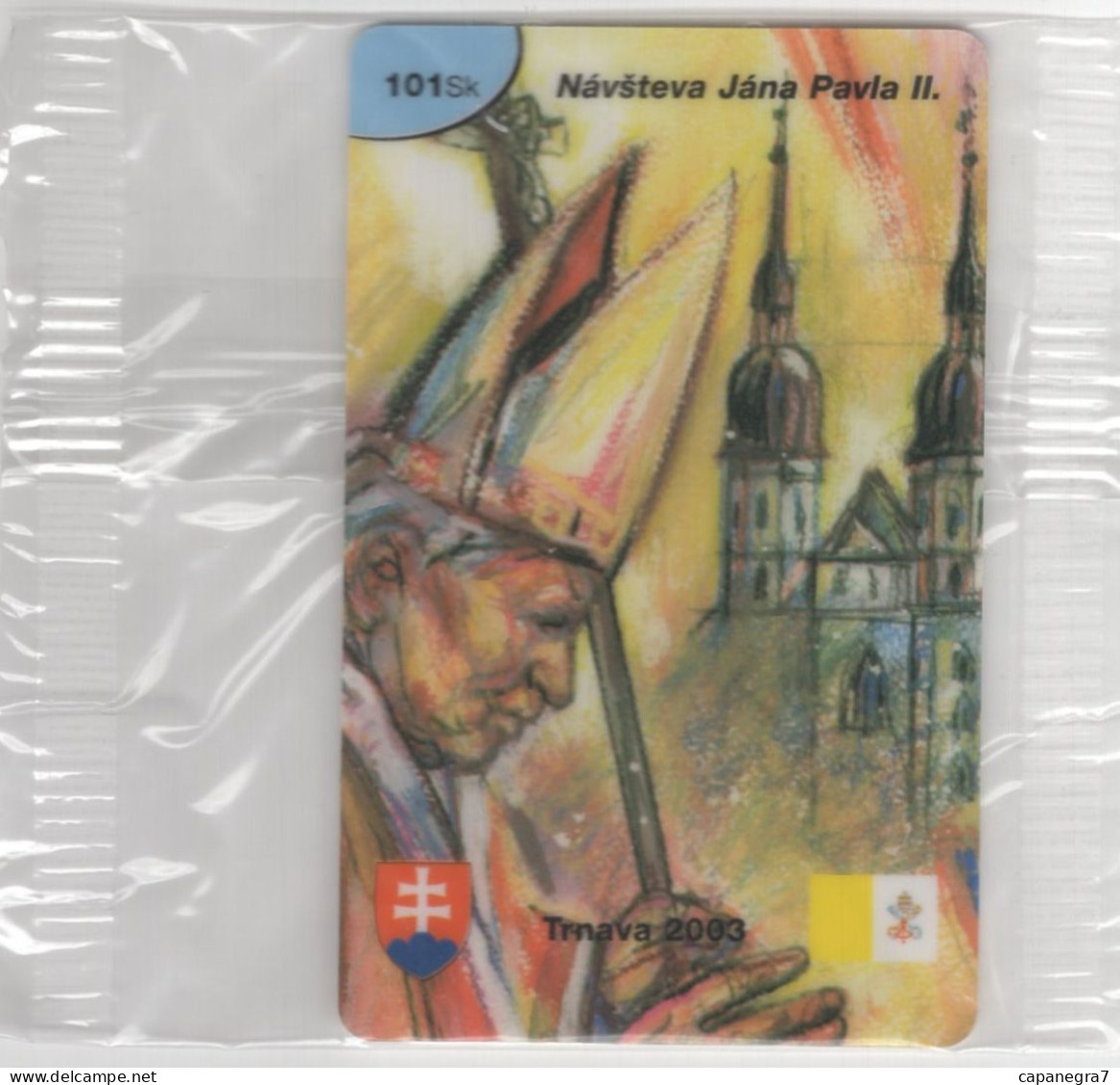 Pope John Paulu II. - Trnava 2003, Prepaid Calling Card, 101 Sk., 1.250 Pc., GlobalIPhone, Slovakia, Mint, Packed - Eslovaquia