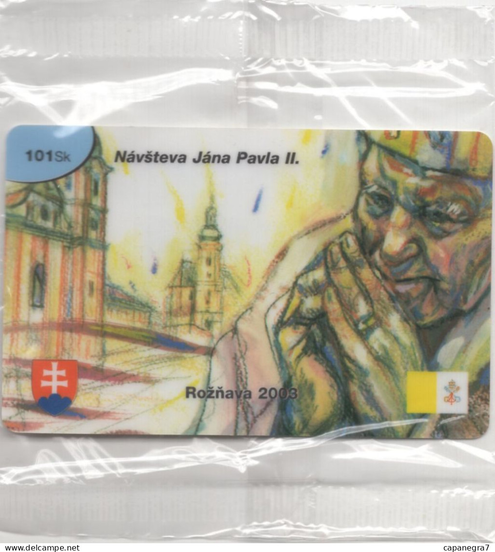 Pope John Paulu II. - Rožňava 2003, Prepaid Calling Card, 101 Sk., 1.250 Pc., GlobalIPhone, Slovakia, Mint, Packed - Slowakei