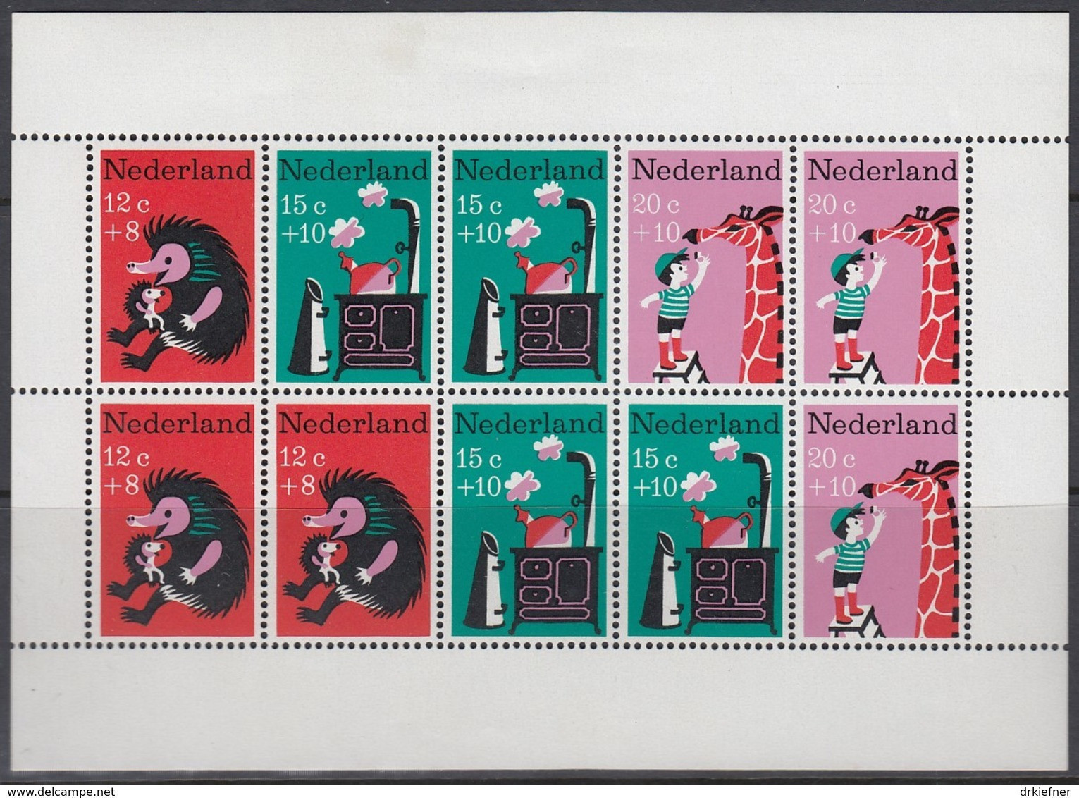NIEDERLANDE Block 6, Postfrisch **, Kinderlieder., 1967 - Blocks & Sheetlets