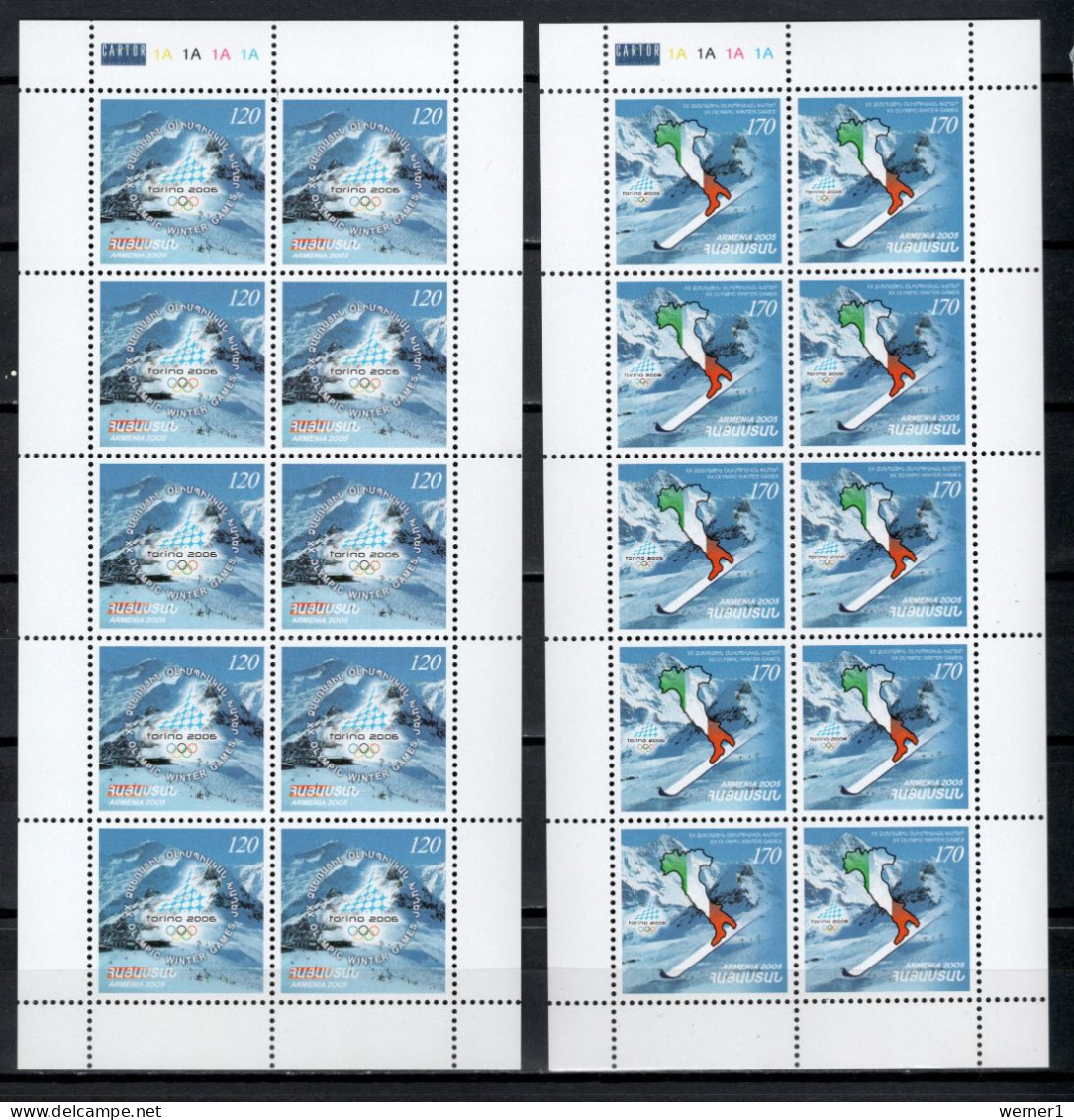 Armenia 2006 Olympic Games Turin Torino, Set Of 2 Sheetlets MNH - Winter 2006: Turin