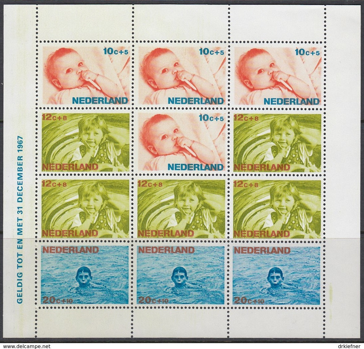 NIEDERLANDE Block 5, Postfrisch **, Kinder, 1966 - Blocks & Sheetlets