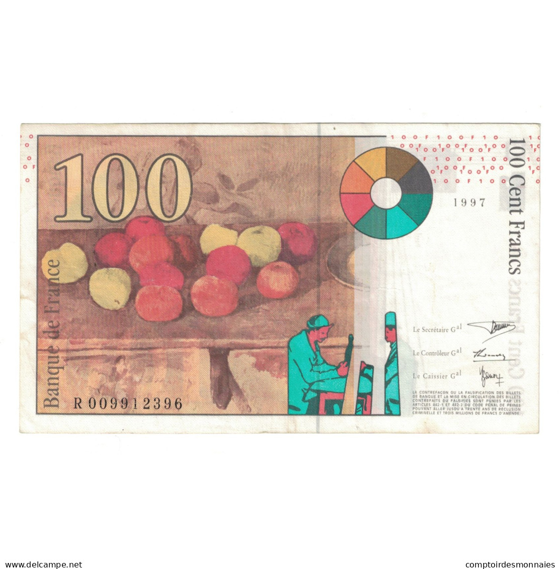 France, 100 Francs, Cézanne, 1997, R009912396, TTB, Fayette:74.01, KM:158a - 100 F 1997-1998 ''Cézanne''