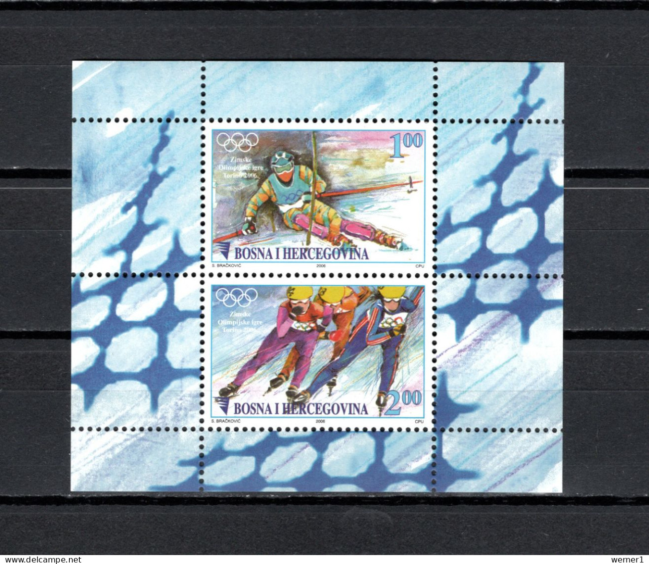 Bosnia 2006 Olympic Games Turin Torino, S/s MNH - Inverno2006: Torino