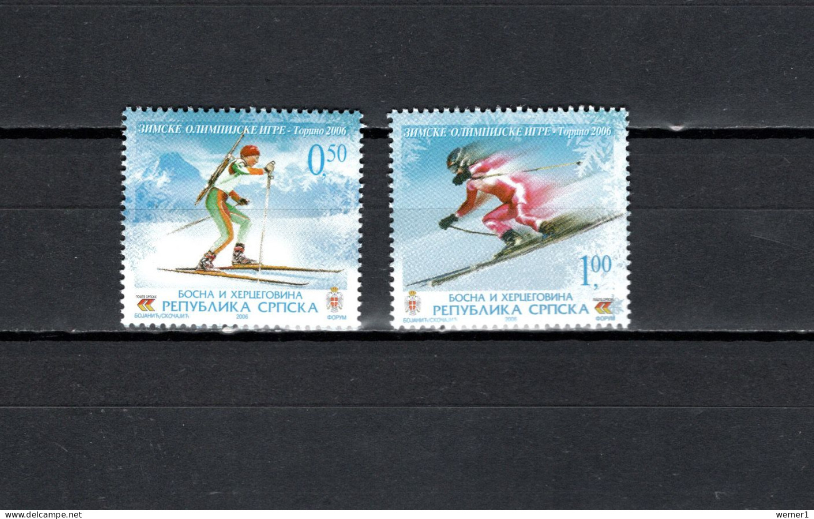 Bosnia Serbian Republic 2006 Olympic Games Turin Torino, Set Of 2 MNH - Winter 2006: Torino