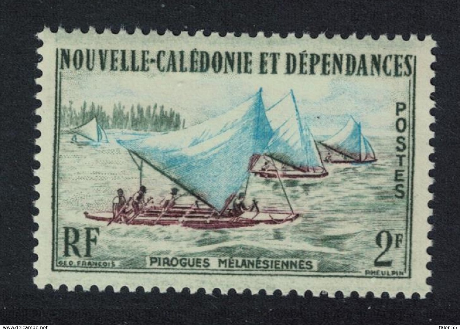 New Caledonia Outrigger Canoes Racing 2f 1959 MNH SG#345 - Nuevos