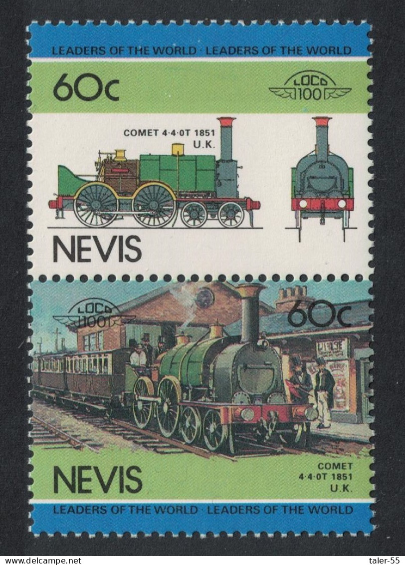 Nevis Locomotive 'Comet' 1851 1985 MNH SG#279-280 - St.Kitts And Nevis ( 1983-...)