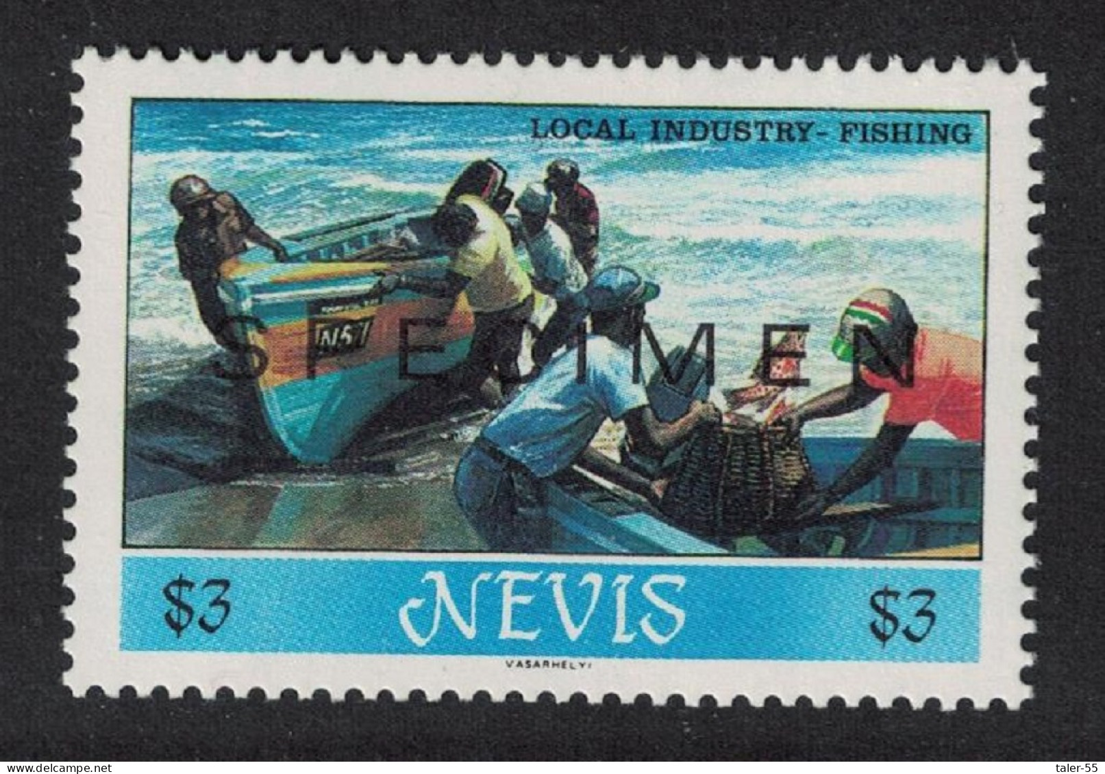 Nevis Fishing Local Industries SPECIMEN 1986 MNH SG#405 - St.Kitts And Nevis ( 1983-...)