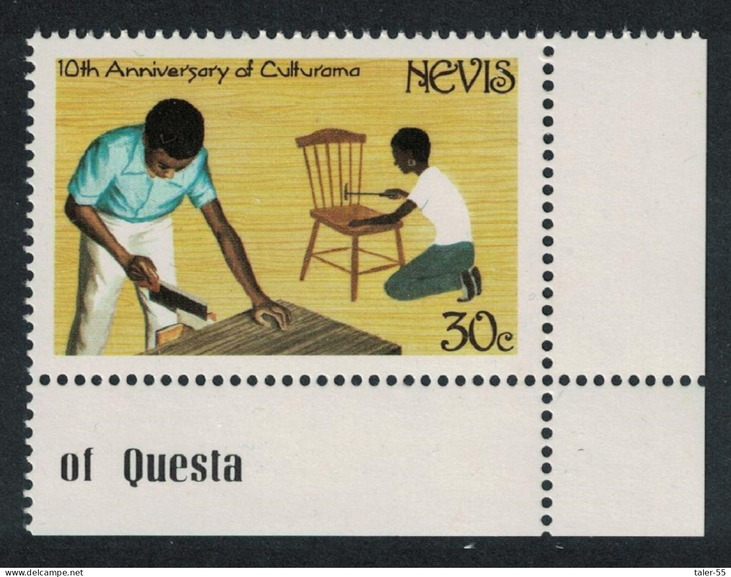 Nevis Carpentry Local Industries Corner 1984 MNH SG#181 - St.Kitts And Nevis ( 1983-...)