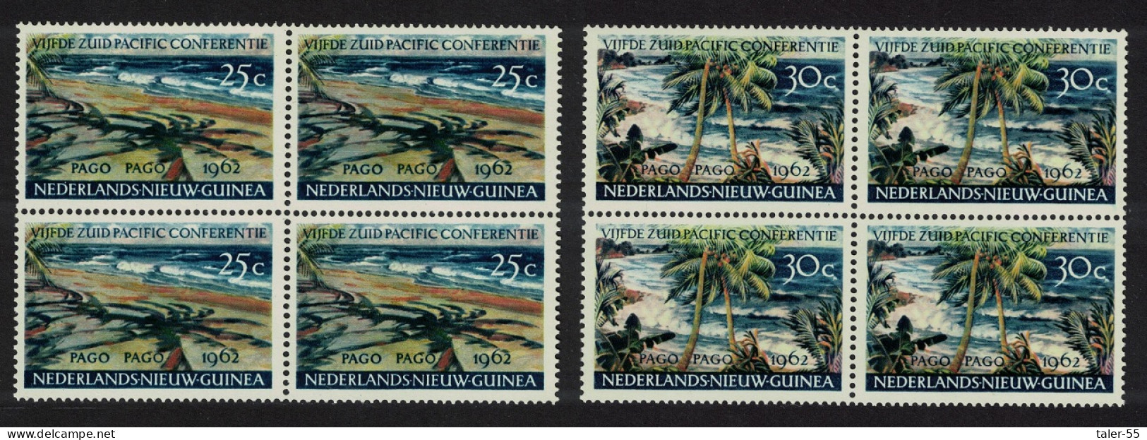 Neth. New Guinea South Pacific Conference Pago Pago 2v Blocks Of 4 1962 MNH SG#82-83 - Nouvelle Guinée Néerlandaise