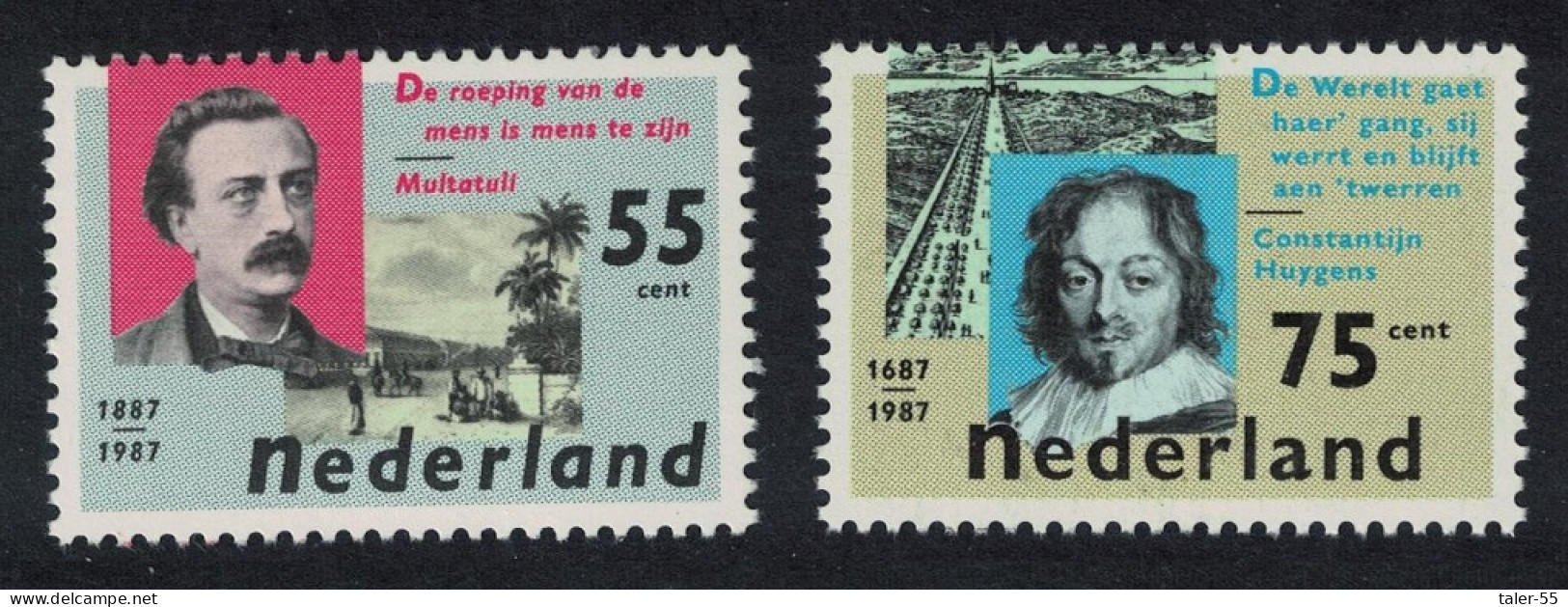 Netherlands Writers 2v 1987 MNH SG#1501-1502 MI#1313-1314 Sc#713-714 - Neufs