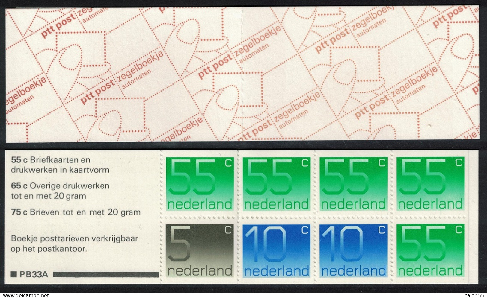 Netherlands Numeral Booklet PB33A 1986 MNH MI#MH34 - Neufs