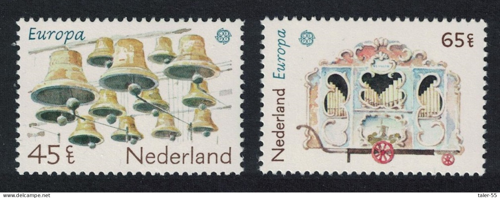 Netherlands Carillon Bells Barrel Organ Europa 2v 1981 MNH SG#1362-1363 - Unused Stamps