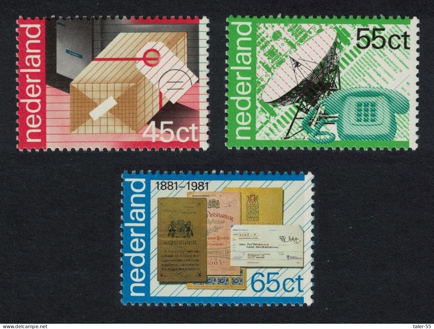 Netherlands PTT Centenaries 3v 1981 MNH SG#1357-1359 MI#1180-1182 Sc#609-611 - Nuevos
