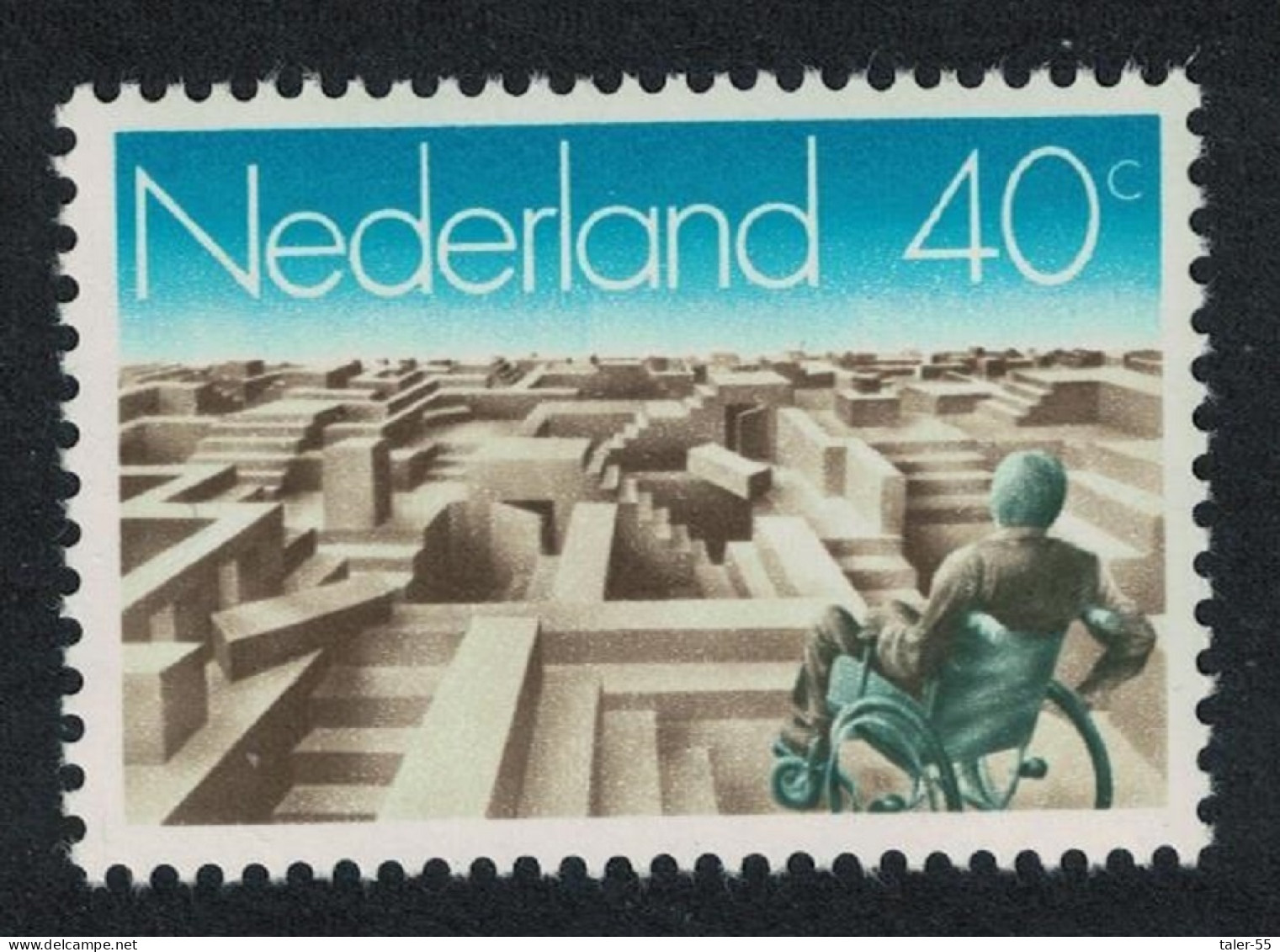 Netherlands Man In Wheelchair And Maze Of Steps 1977 MNH SG#1279 - Ungebraucht