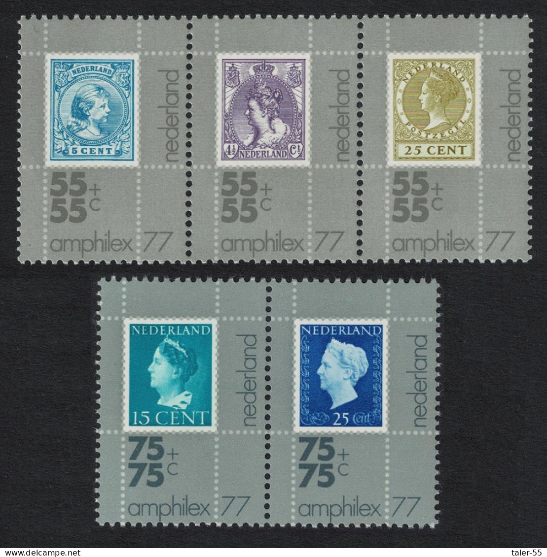 Netherlands Stamp Portraits Of Queen Wilhelmina 5v 1976 MNH SG#1254-1258 - Unused Stamps