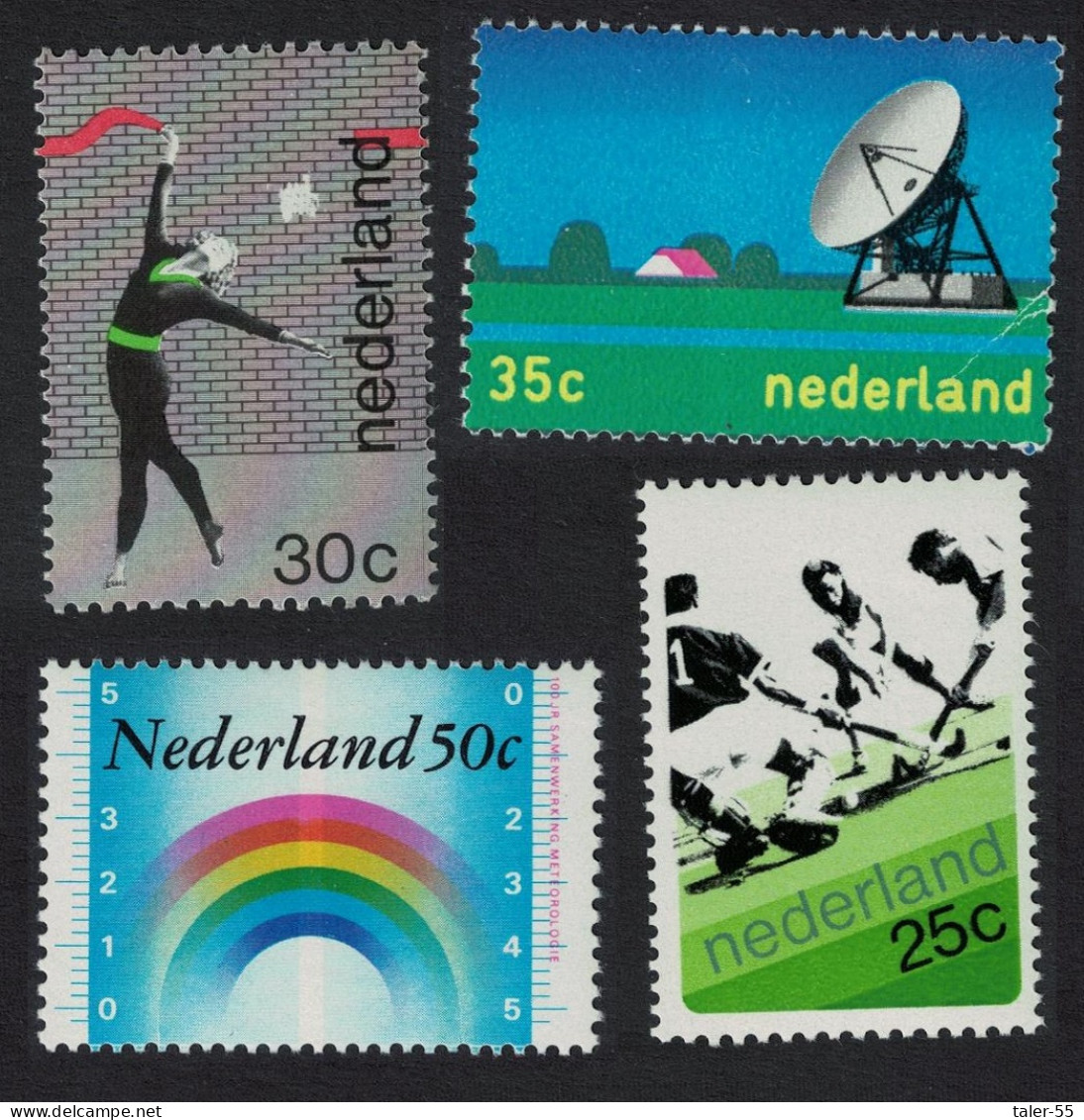 Netherlands Gymnastics Meteorology Aerial Dish Hockey 4v Def 1973 SG#1173-1176 - Oblitérés