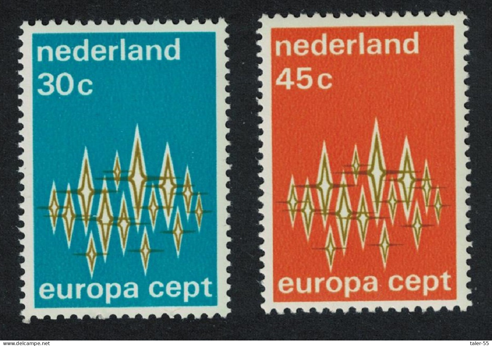 Netherlands Stars Europa 2v 1972 MNH SG#1148-1149 - Unused Stamps