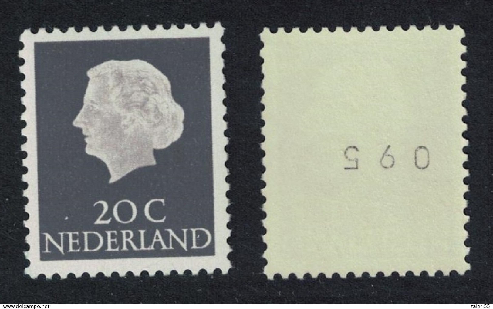 Netherlands Queen Juliana 20c Roll Stamp Control Number 1966 MNH SG#778 - Unused Stamps