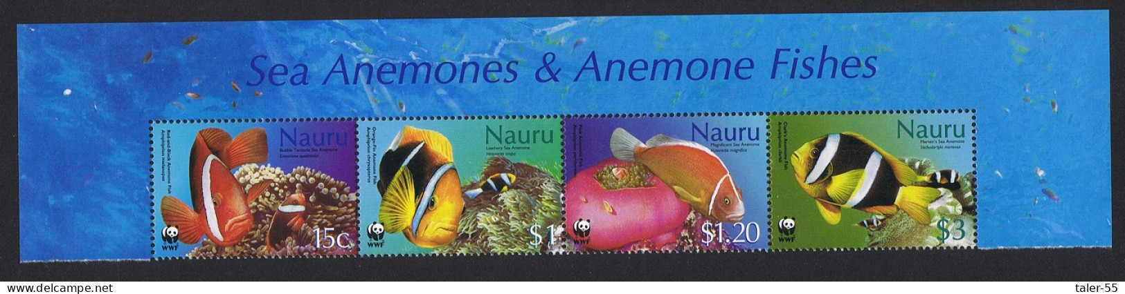 Nauru WWF Anemonefish Top Strip Of 4v 2003 MNH SG#566-569 MI#553-556 Sc#514-517 - Nauru