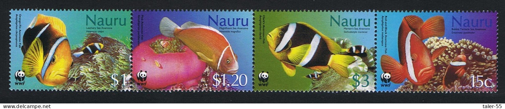 Nauru WWF Anemones Anemonefish Fish Strip Of 4v 2003 MNH SG#566-569 MI#553-556 Sc#514-517 - Nauru