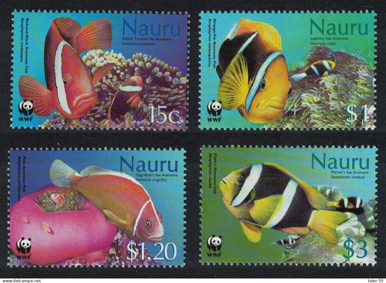 Nauru WWF Anemones Anemonefish Fish 4v 2003 MNH SG#566-569 MI#553-556 Sc#514-517 - Nauru
