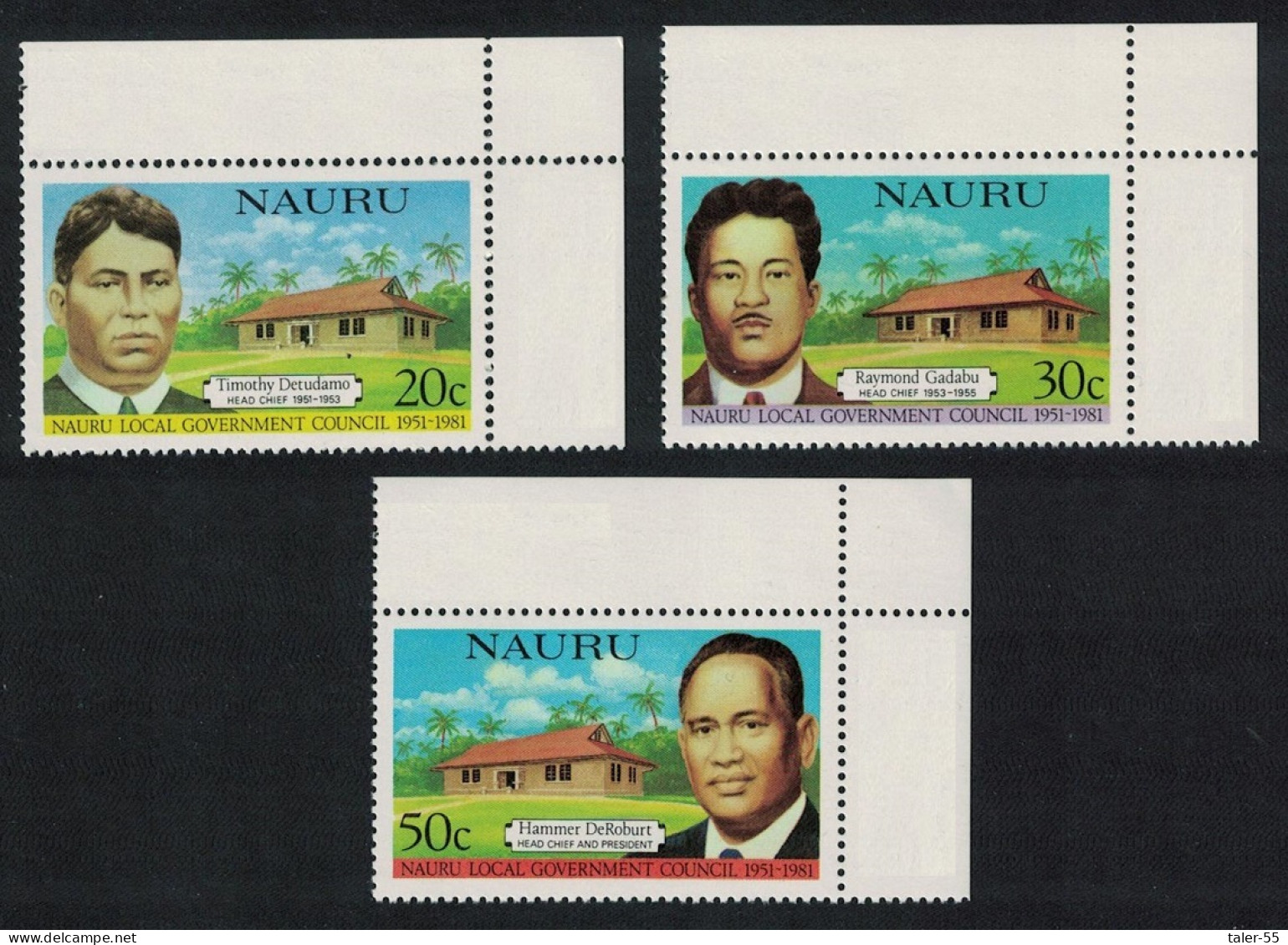 Nauru Local Government Council 3v Corners 1981 MNH SG#235-237 - Nauru