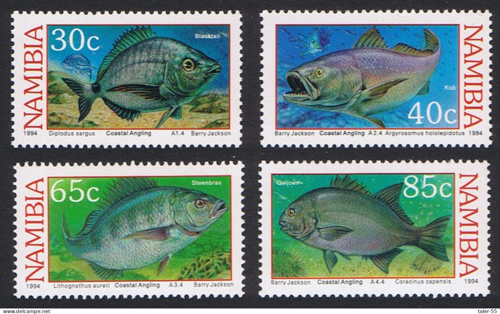 Namibia Coastal Angling Fish 4v 1994 MNH SG#636-639 Sc#755-758 - Namibie (1990- ...)