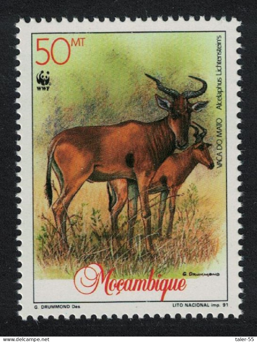 Mozambique WWF Two Hartebeest 50m 1991 MNH SG#1294 MI#1231 Sc#1141 - Mosambik