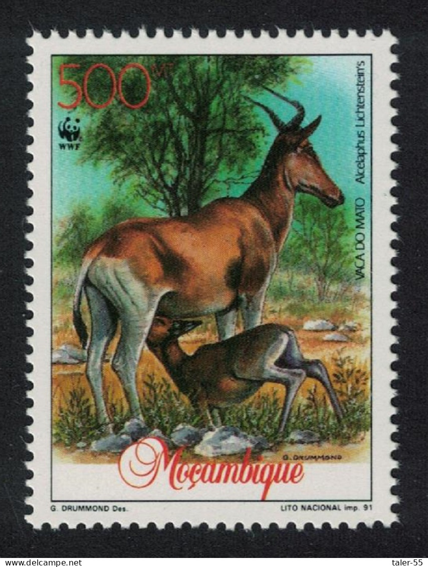 Mozambique WWF Hartebeest Mother Feeding Young 500m 1991 MNH SG#1297 MI#1234 Sc#1144 - Mosambik