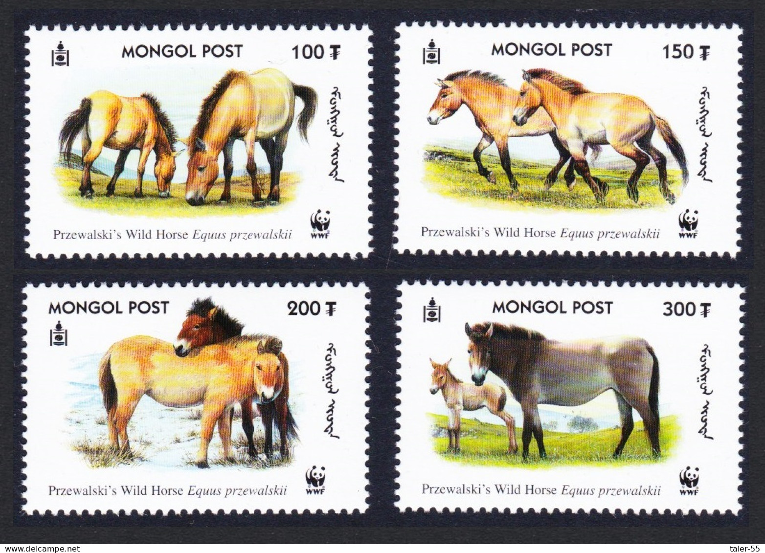 Mongolia WWF Przewalski's Horse 4v 2000 MNH SG#2861-2864 MI#3122-3125 Sc#2440 A-d - Mongolia