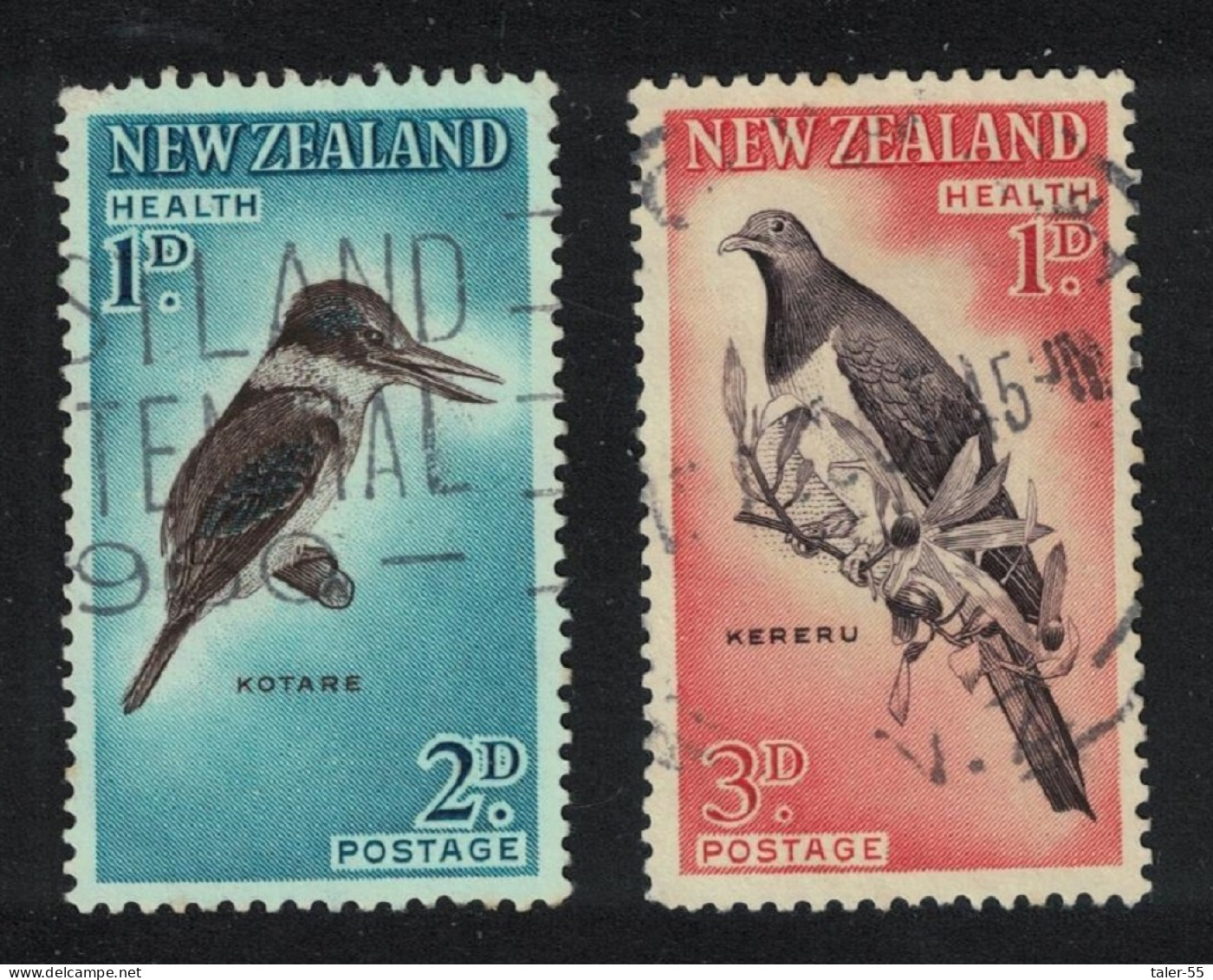 New Zealand Sacred Kingfisher Pigeon Birds 2v 1960 Canc SG#803-804 MI#413-414 - Gebruikt