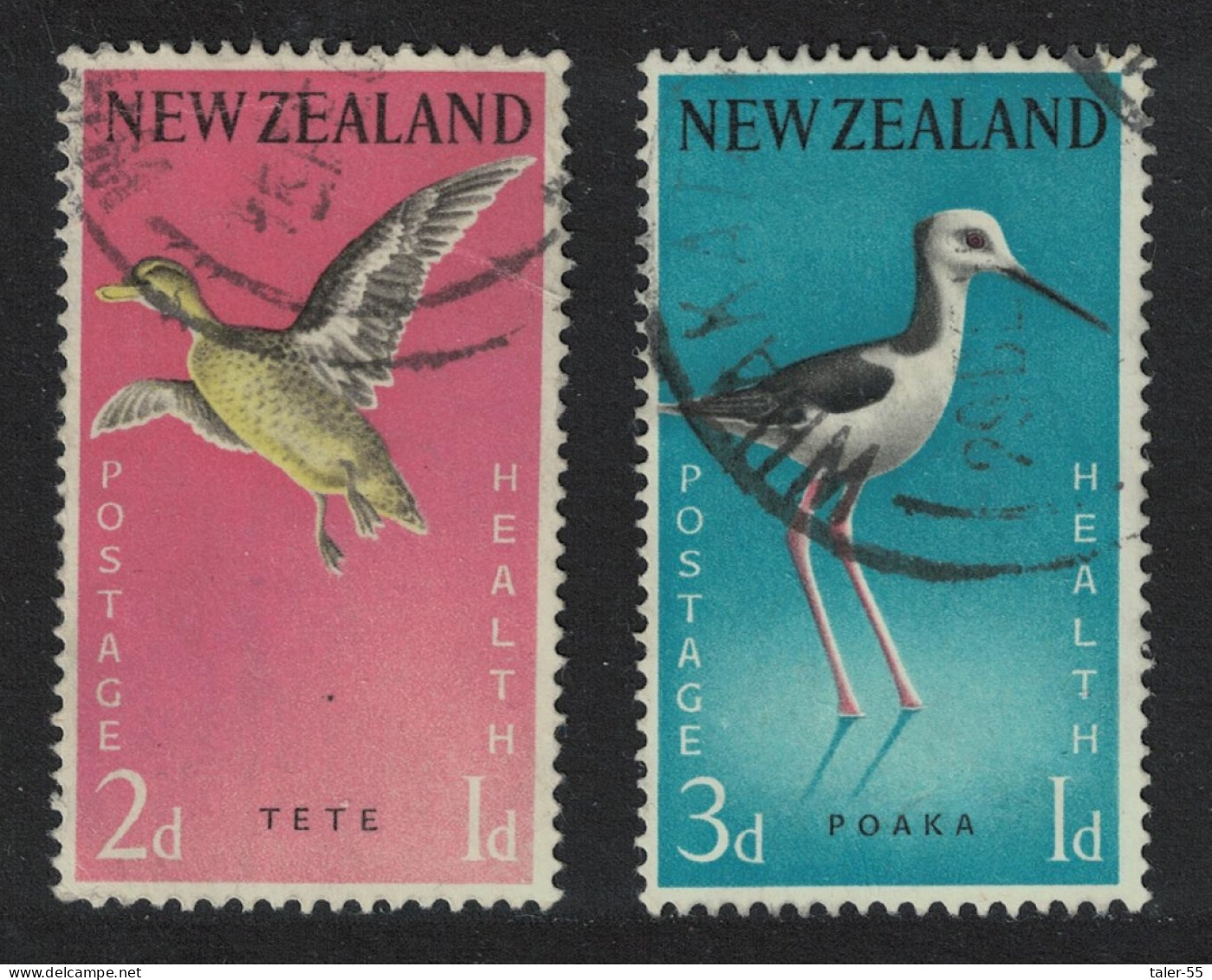 New Zealand Teal Stilt Birds 2v 1959 Canc SG#776-777 MI#386-387 - Usati