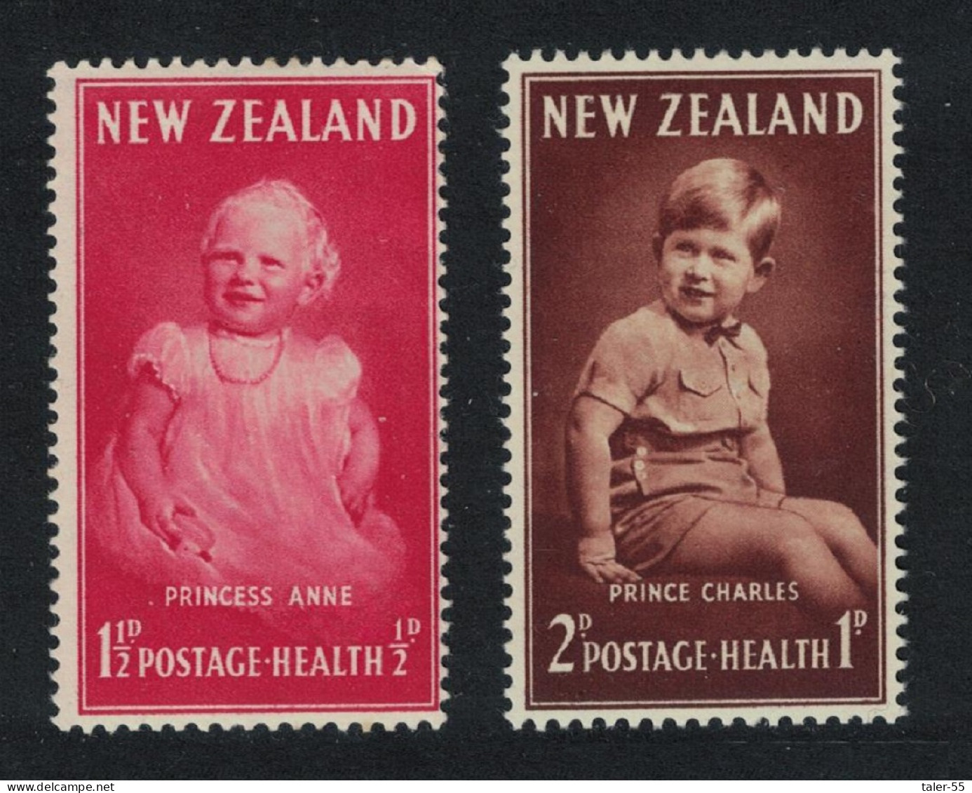 New Zealand Princess Anne Prince Charles 2v 1952 MNH SG#710-711 - Ungebraucht