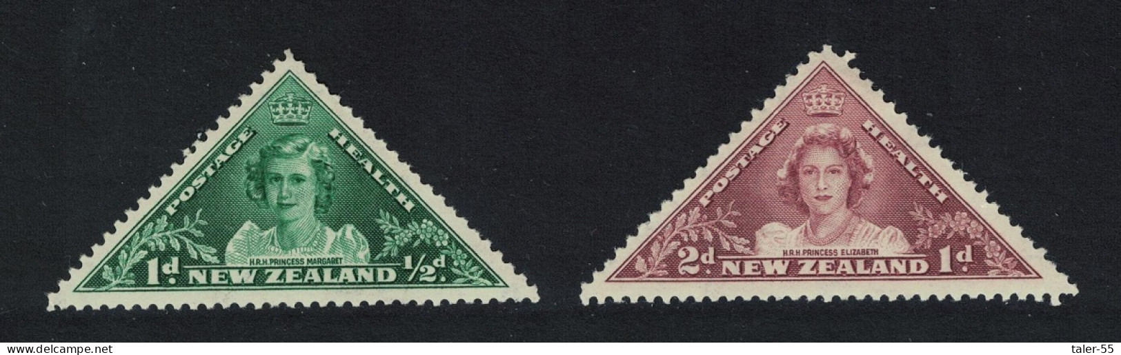 New Zealand Princess Margaret Queen Elizabeth II As Princess 2v 1943 MNH SG#636-637 - Unused Stamps