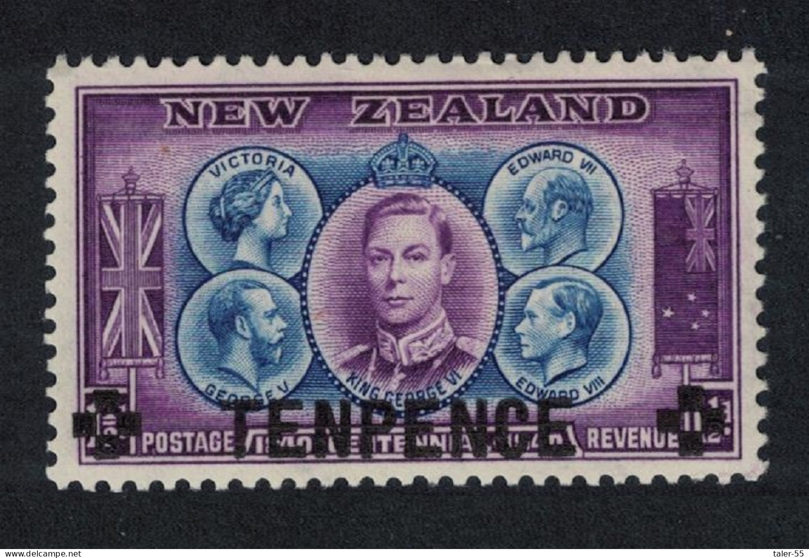 New Zealand Surch 'TENPENCE' Between Crosses 1944 MNH SG#662 - Unused Stamps