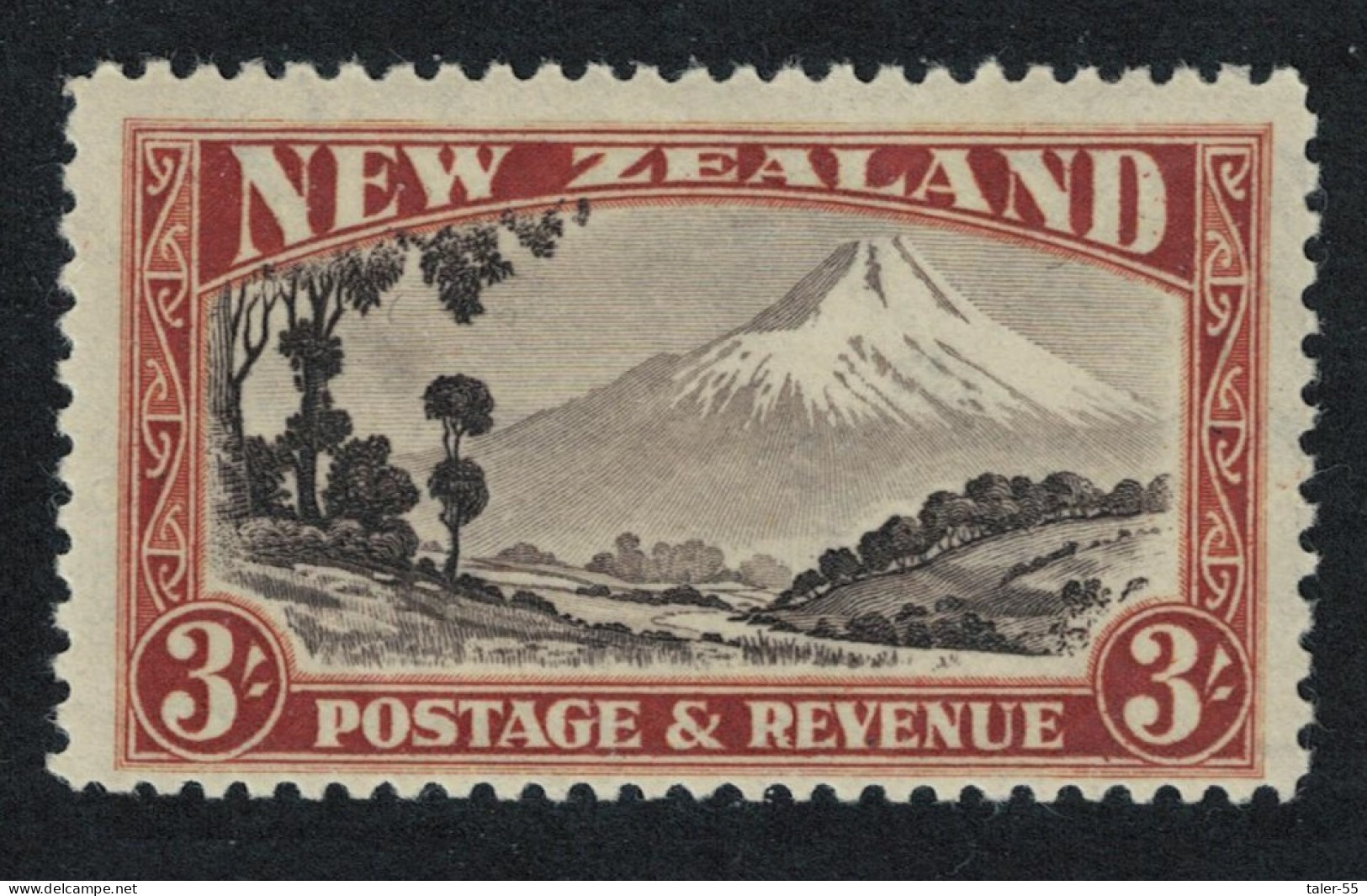 New Zealand Mount Egmont 3Sh Perf 12½ RAR 1941 MNH SG#590b - Ongebruikt