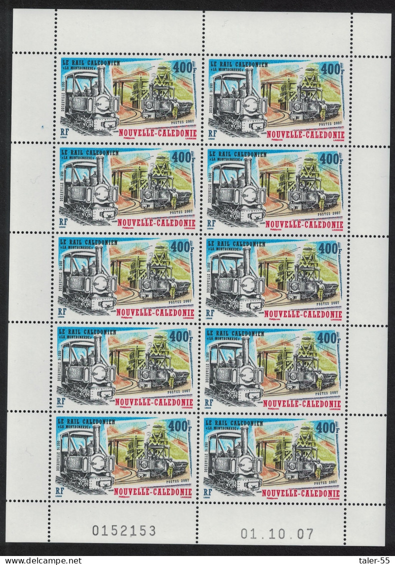 New Caledonia 'La Montagnarde' Locomotive Railways Sheetlet Of 10v 2007 MNH SG#1434 MI#1444 - Ungebraucht